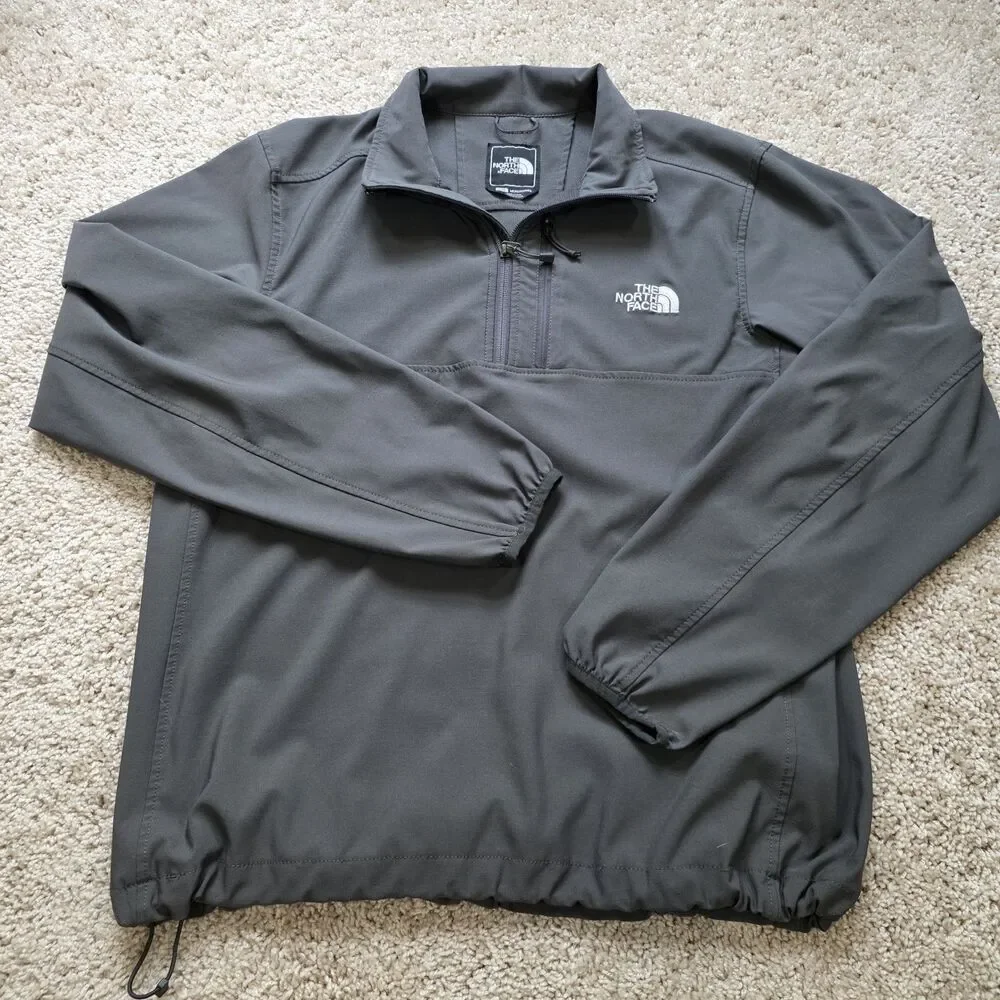 The North Face Men’s Softshell 1/4 Zip Pullover Jacket Charcoal Gray Size L